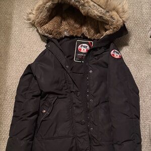 Pajar Women's Black Fur Lined Hooded Jacket XS